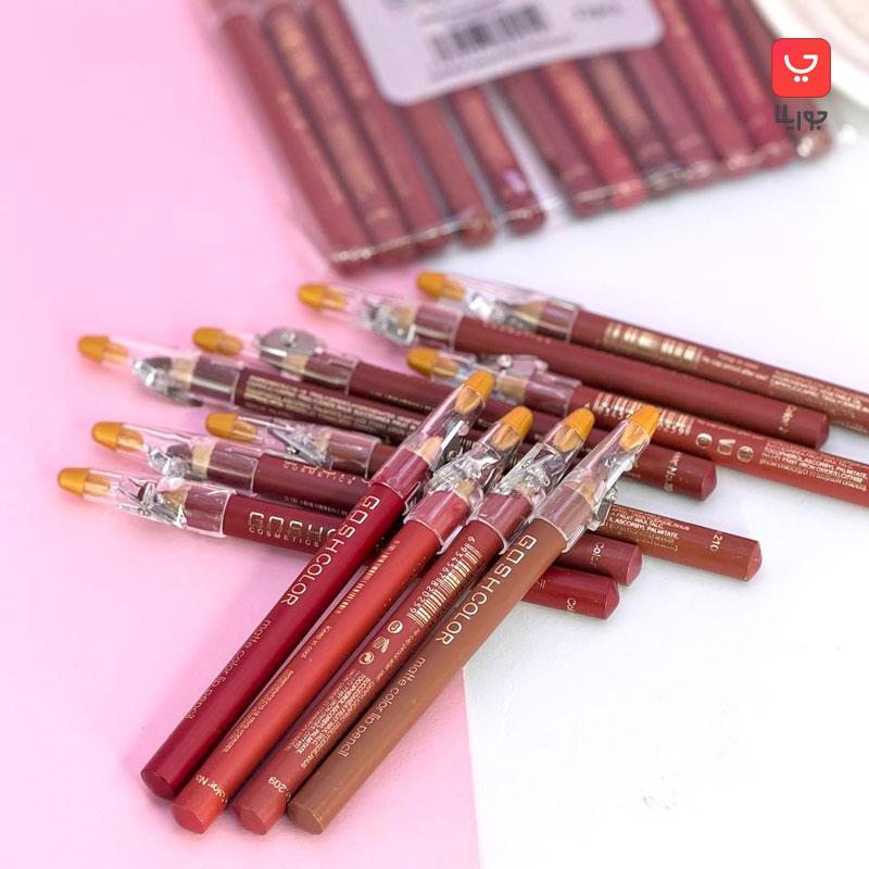 پک 12 عددی رژ لب مدادی گاش کالر Gosh Color ضدآب ، مات و مخملی