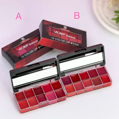 پالت رژ لب ویولت 10 رنگ violet