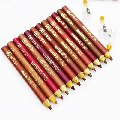 پک 12 عددی رژ لب مدادی تراش دار ویولت Violet Lipstick