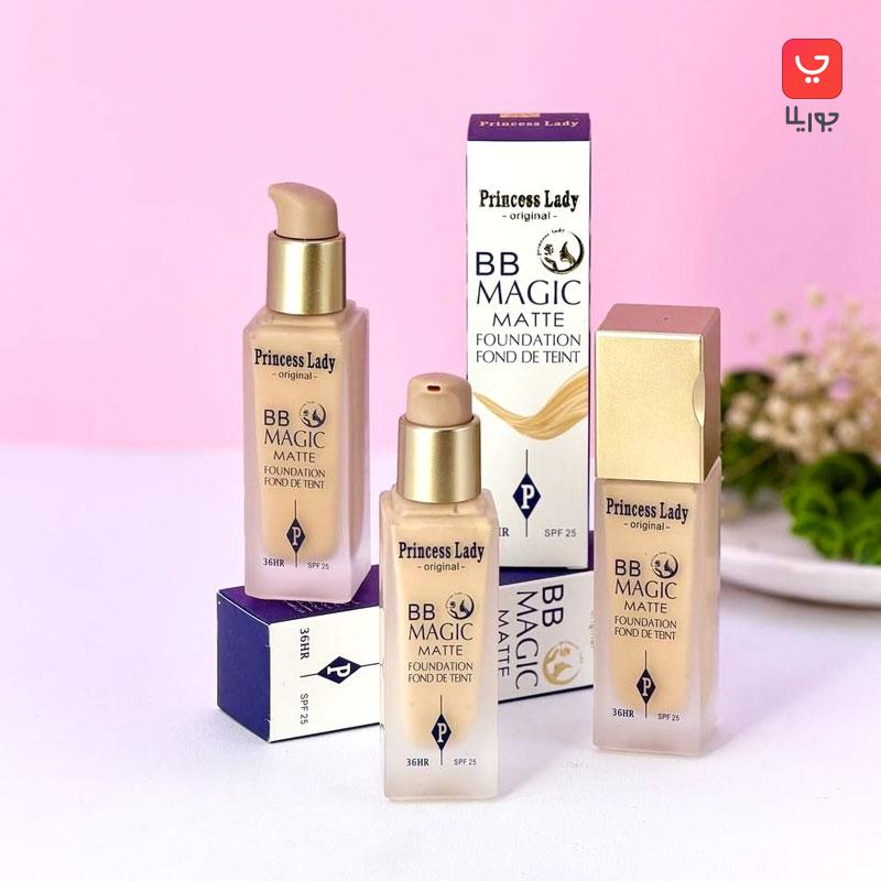 کرم پودر شیشه ای پرنسس لیدی مدل بی بی مجیک مات اورجینال حاوی spf25