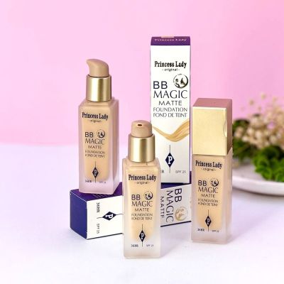 کرم پودر شیشه ای پرنسس لیدی مدل بی بی مجیک مات اورجینال حاوی spf25