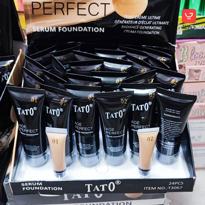 کرم پودر تیوپی تاتو Tato با کاور و پوشش یکدست و بالا مدل Age Perfect