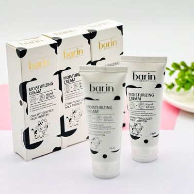 کرم مرطوب کننده تیوپی بارین بیوتی Barin مدل شیر گاو مناسب دست و صورت