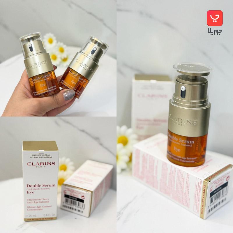 دابل سرم دور چشم کلارنس Clarins آبرسان، کاهش چین و چروک رفع تیرگی و پف