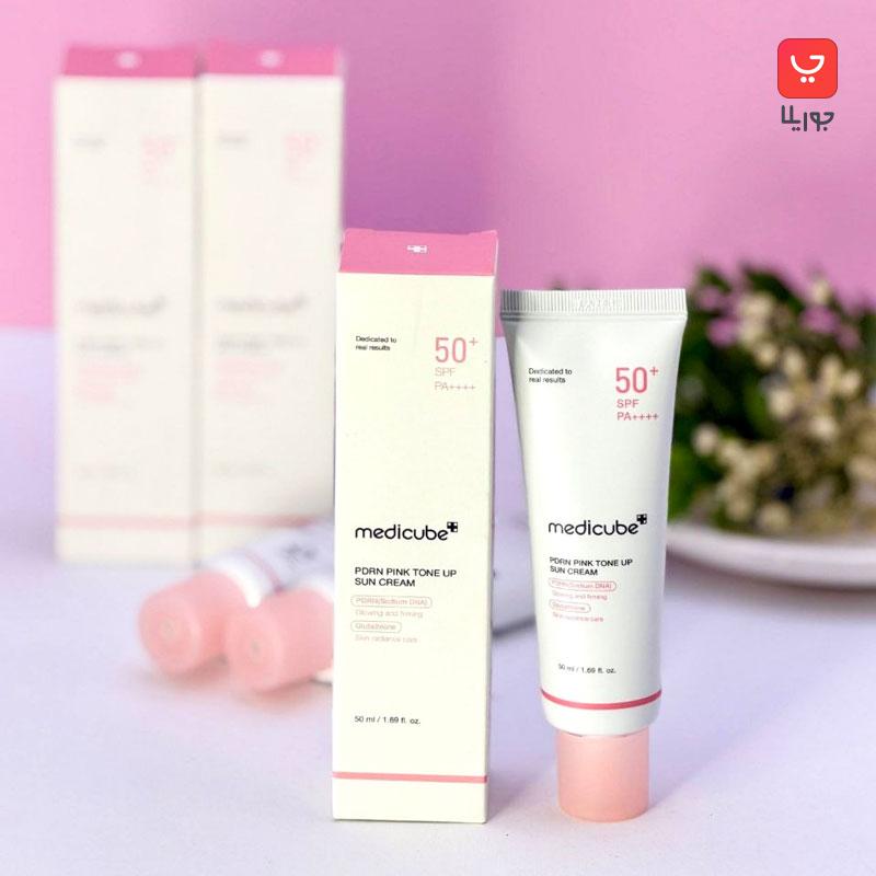 کرم ضدآفتاب مدی کیوب medicube مدل تون آپ PDRN PINK TONE UP