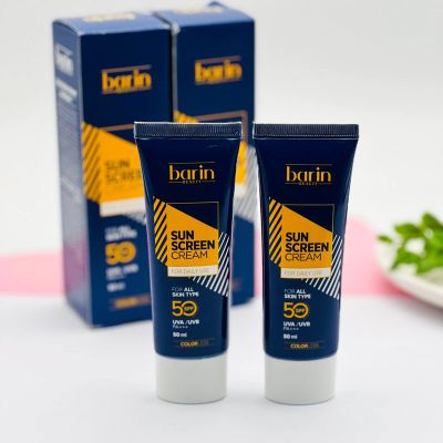 ضد آفتاب بی رنگ بارین بیوتی Barin Beauty مناسب انواع پوست حاوی spf50